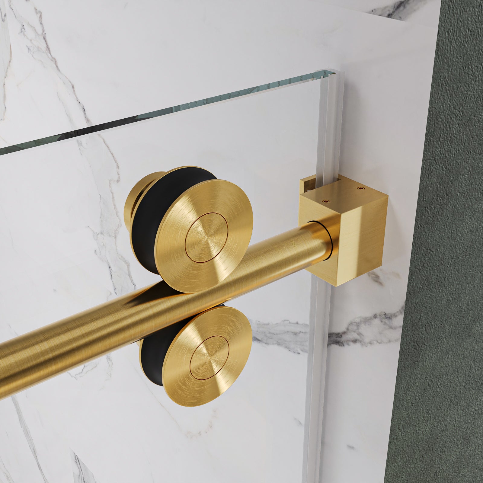 Clyra Frameless Single Sliding Shower Door with 3/8" Clear Tempered Glass