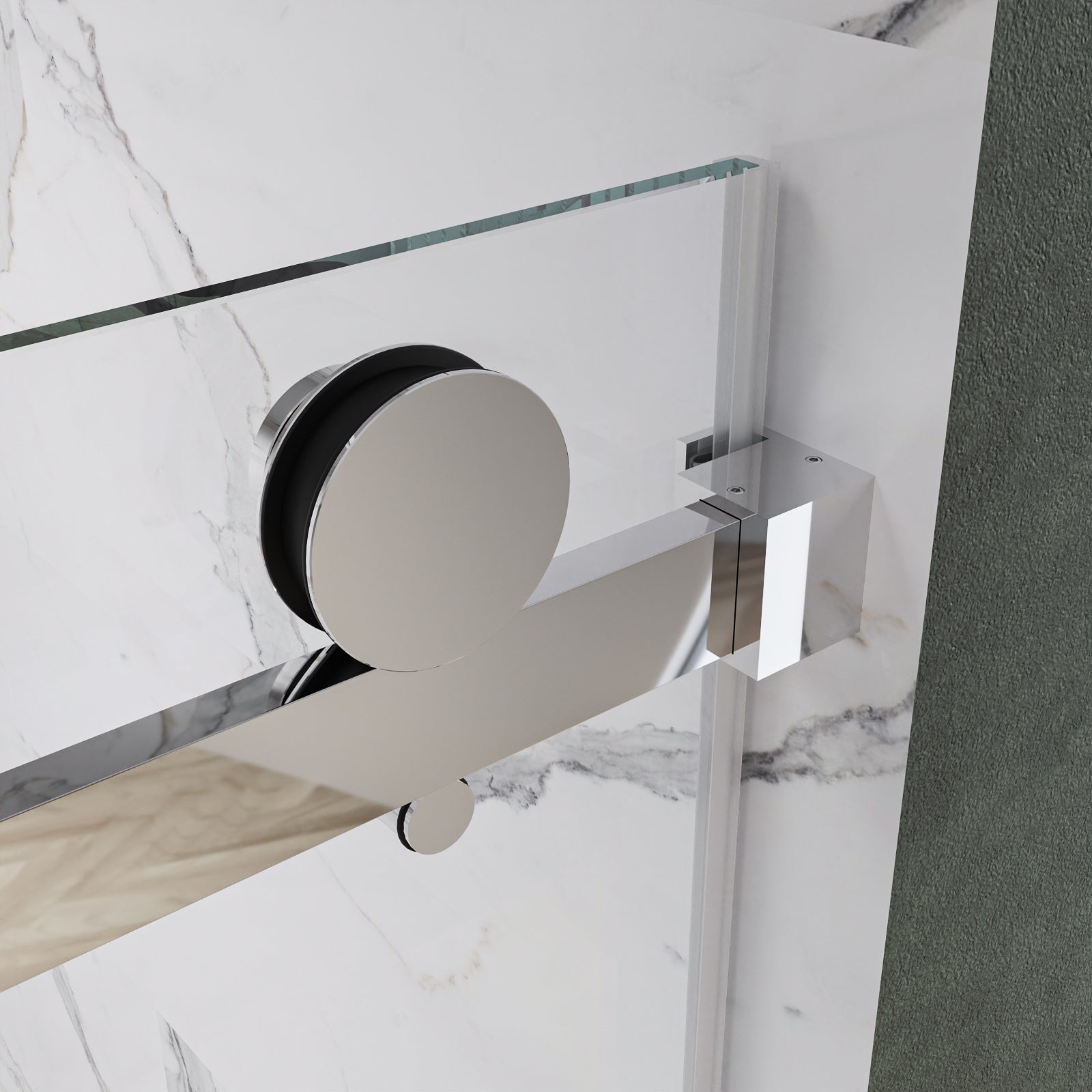 Oceana Frameless Single Sliding Shower Door with 3/8" Clear Tempered Glass