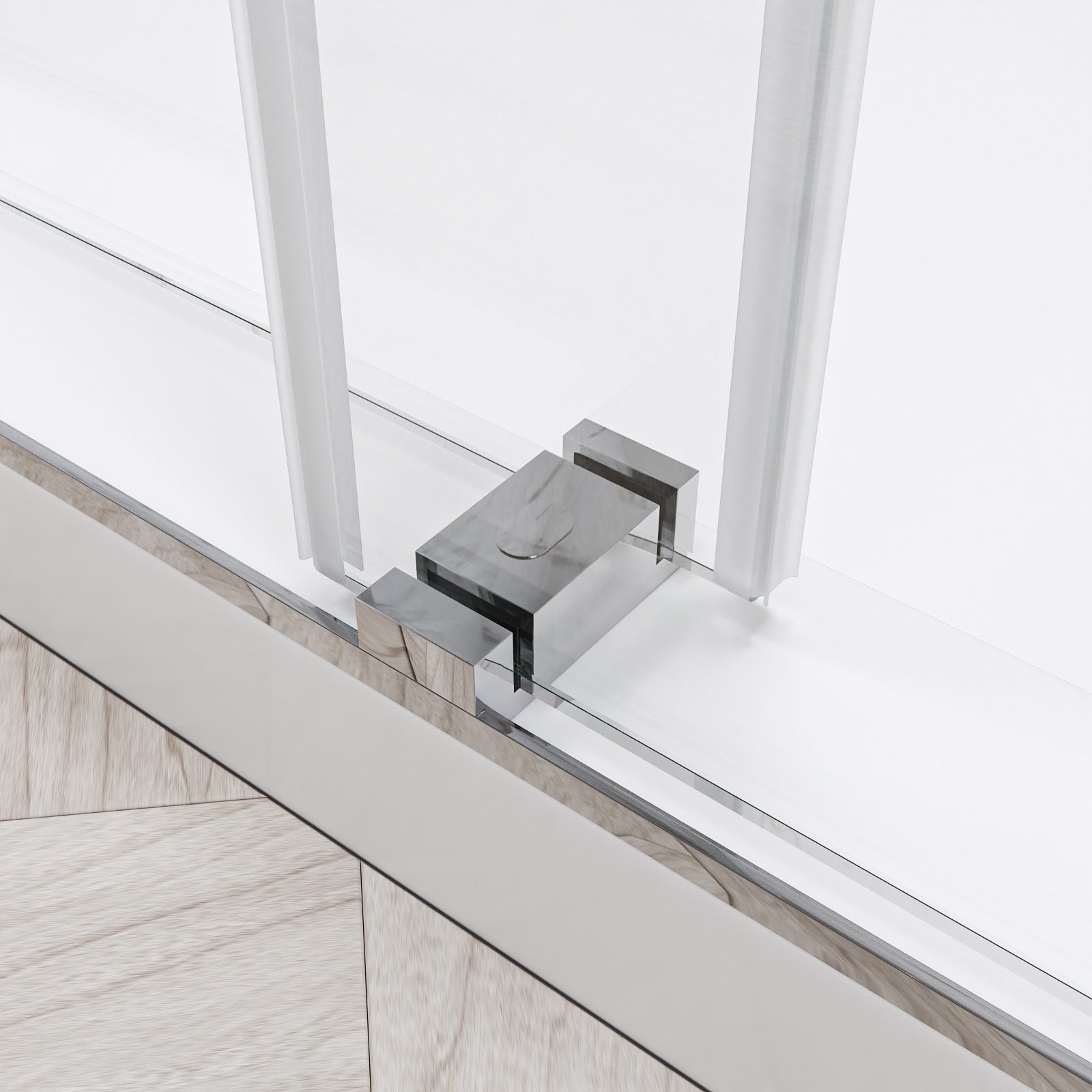 Maris-Plus Soft-Closing Frameless Double Sliding Shower Door with 3/8" Clear Tempered Glass