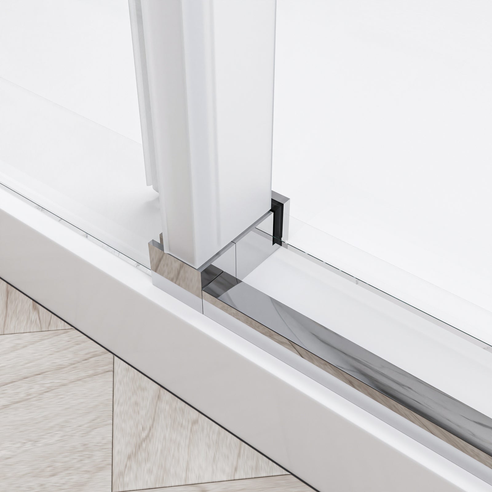 Oceana Frameless Single Sliding Shower Door with 3/8" Clear Tempered Glass