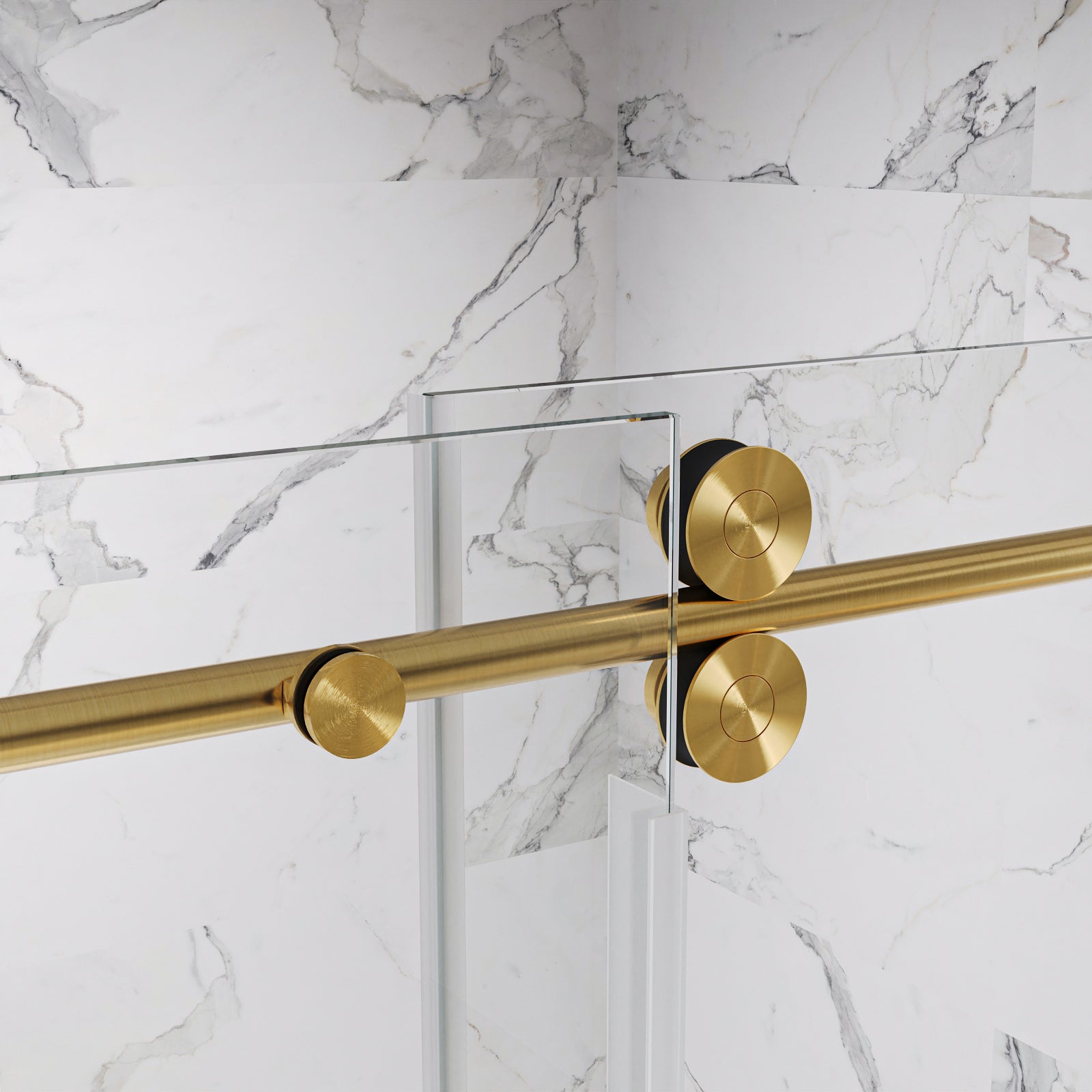 Clyra Frameless Single Sliding Shower Door with 3/8" Clear Tempered Glass