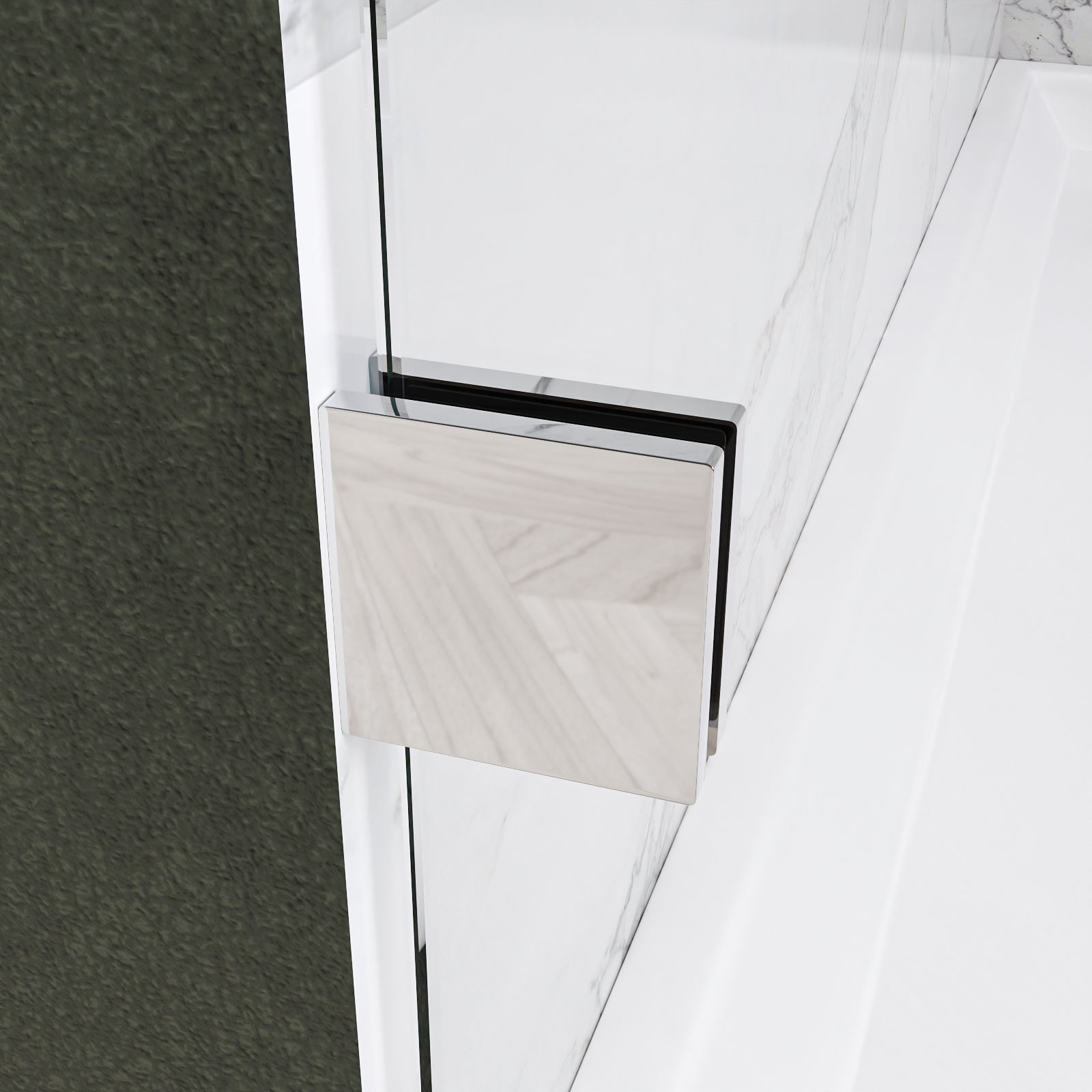 Oceana Frameless Single Sliding Shower Door with 3/8" Clear Tempered Glass