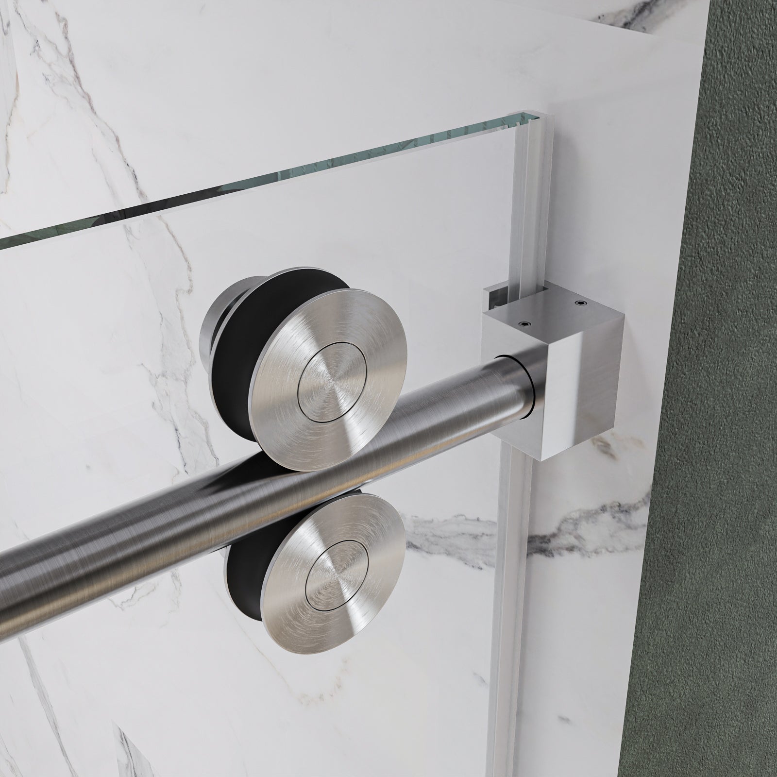 Clyra Frameless Single Sliding Shower Door with 3/8" Clear Tempered Glass