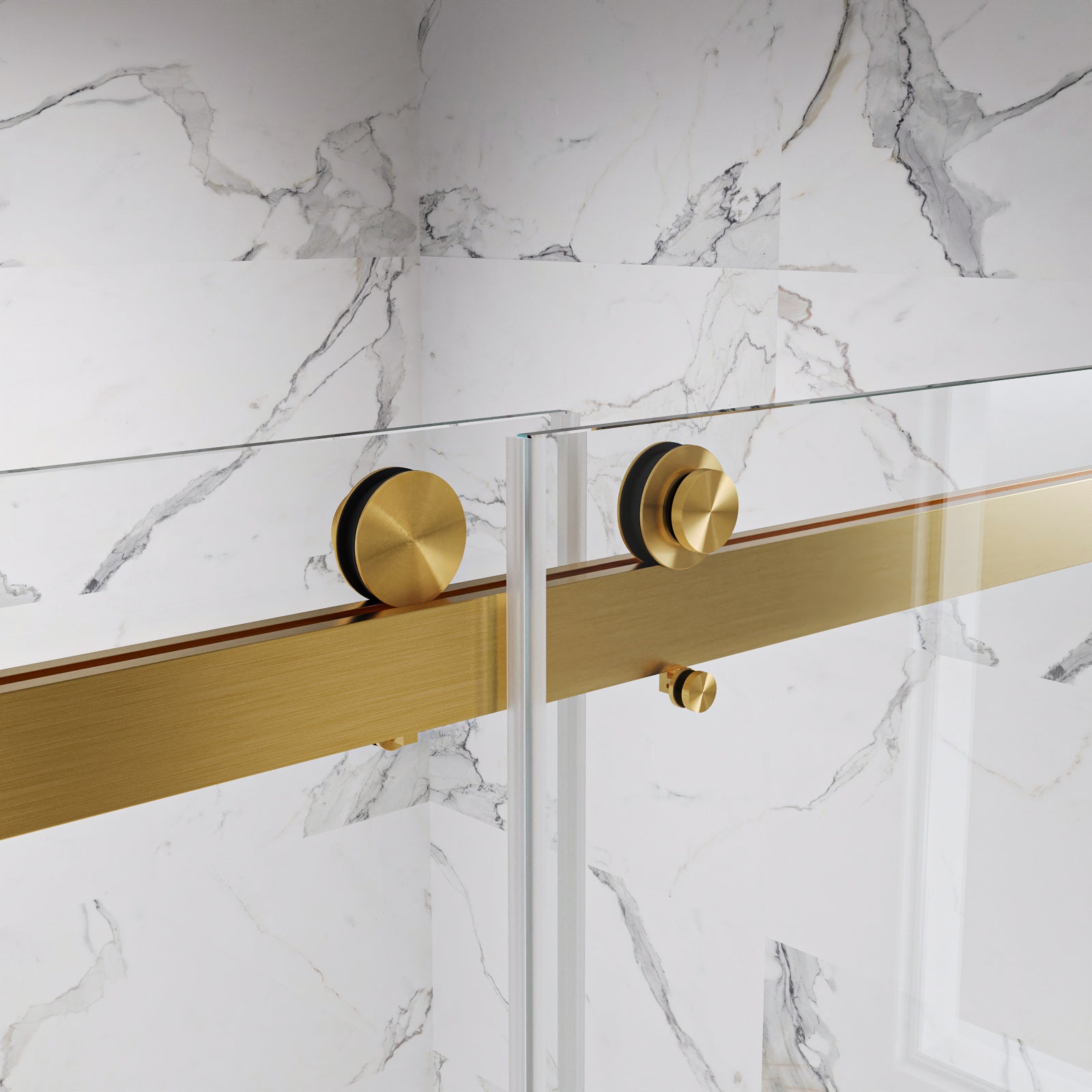 Maris-Plus Soft-Closing Frameless Double Sliding Shower Door with 3/8" Clear Tempered Glass