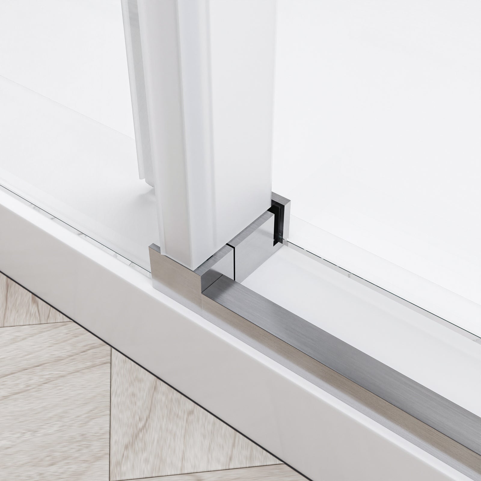Clyra Frameless Single Sliding Shower Door with 3/8" Clear Tempered Glass