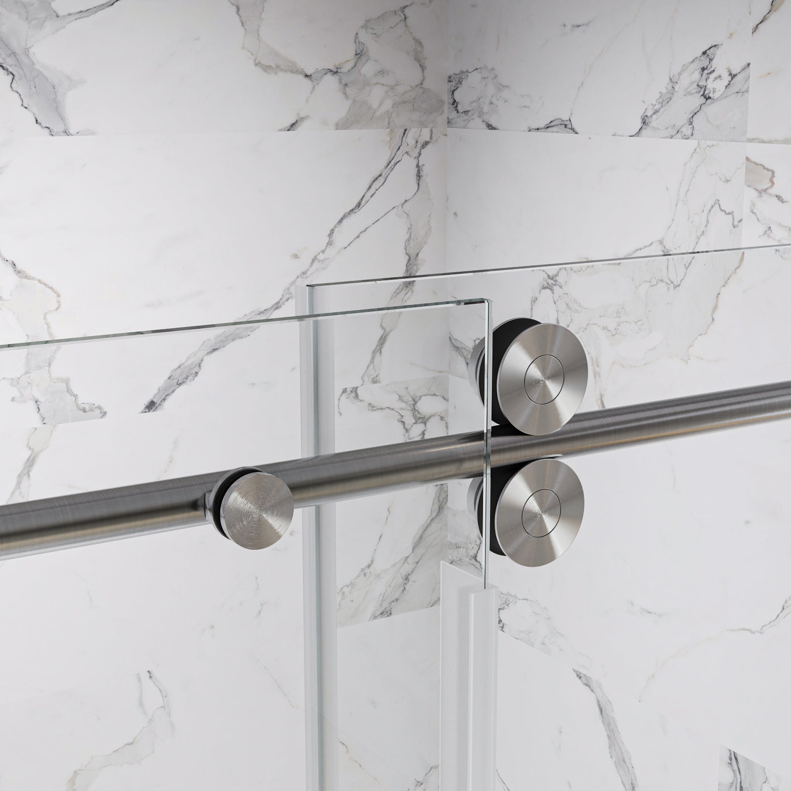 Clyra Frameless Single Sliding Shower Door with 3/8" Clear Tempered Glass