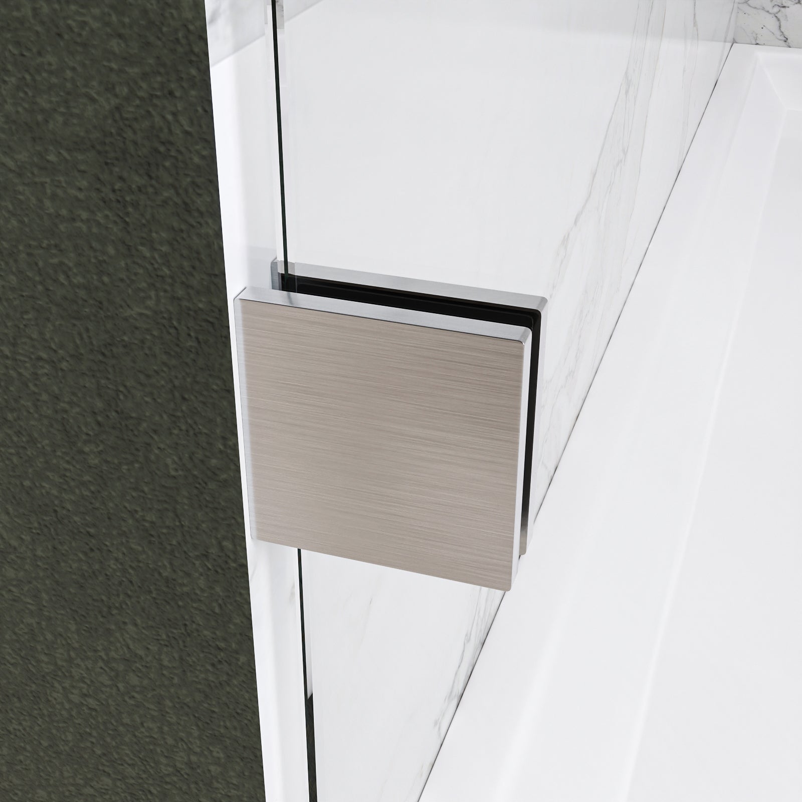 Clyra Frameless Single Sliding Shower Door with 3/8" Clear Tempered Glass