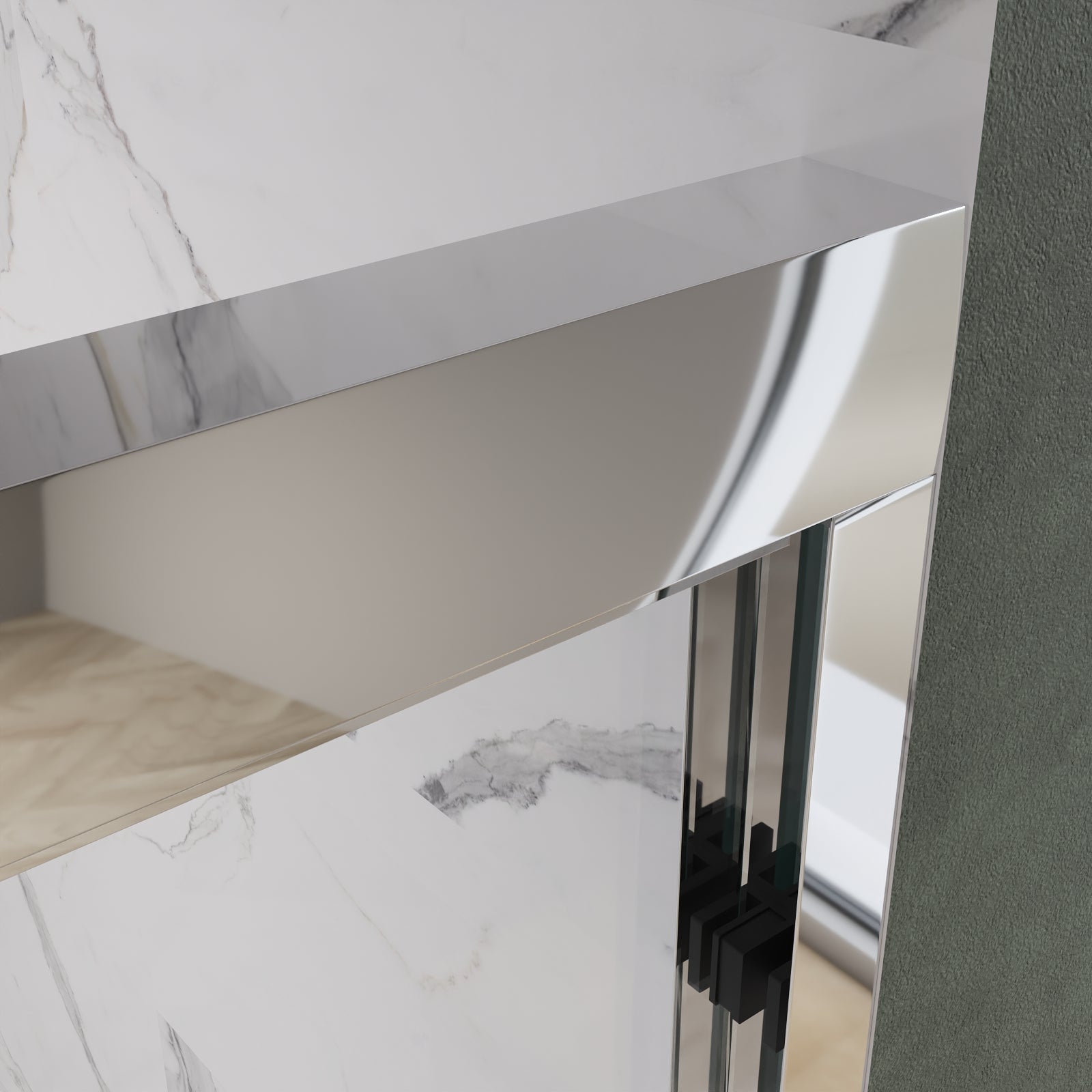 Fusion Framed Double Sliding Shower Door with 5/16" Clear Tempered Glass