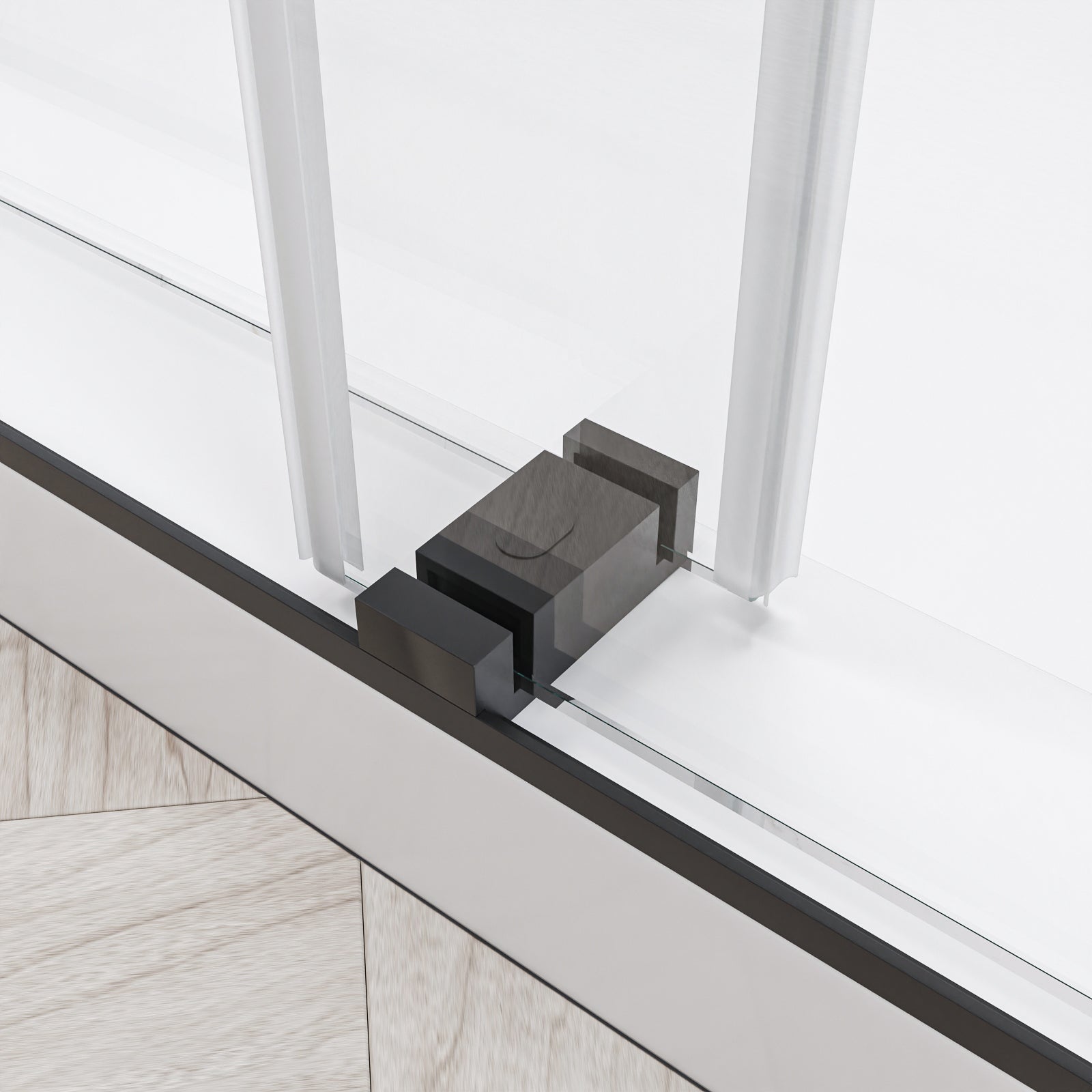 Maris-Plus Soft-Closing Frameless Double Sliding Shower Door with 3/8" Clear Tempered Glass