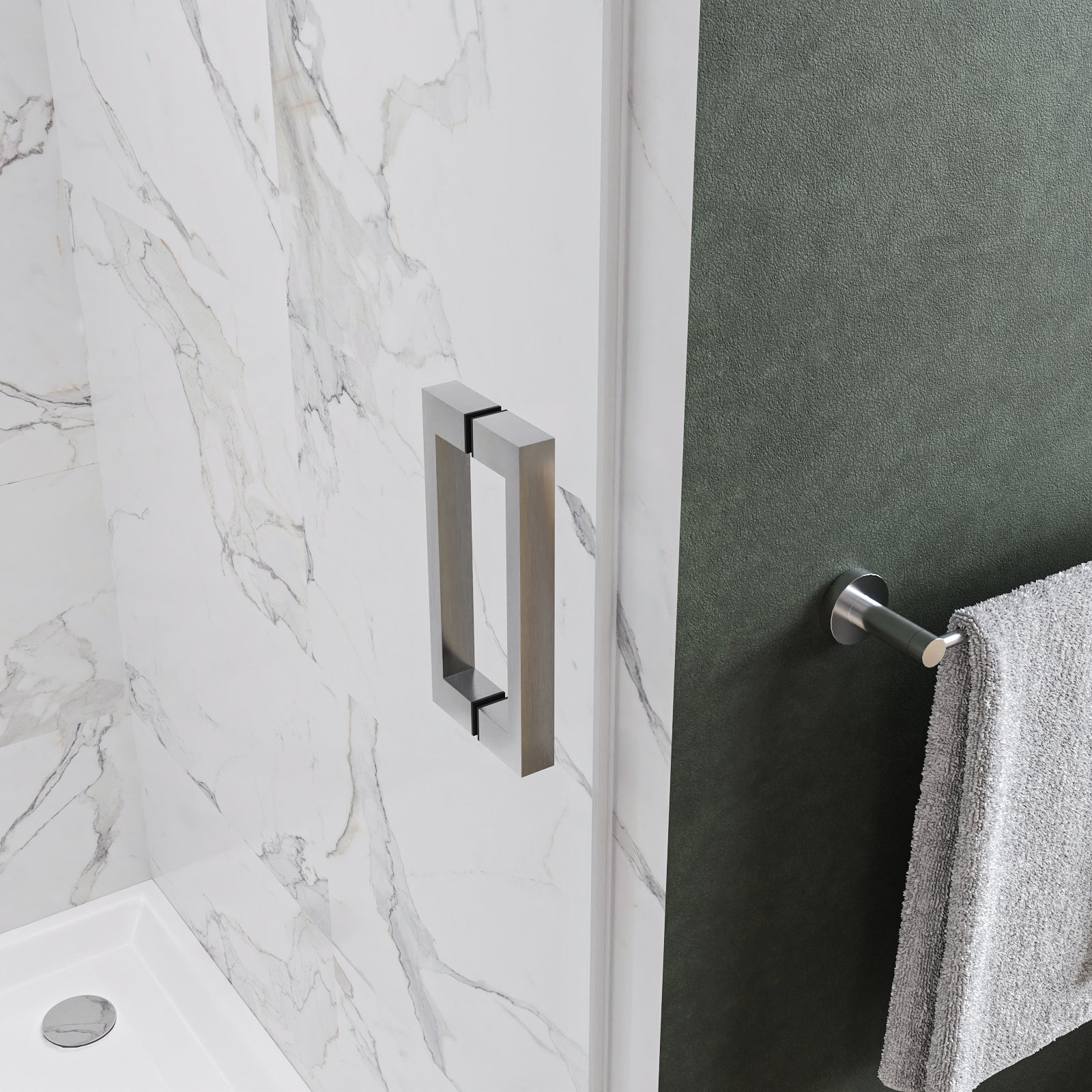 Oceana Frameless Single Sliding Shower Door with 3/8" Clear Tempered Glass
