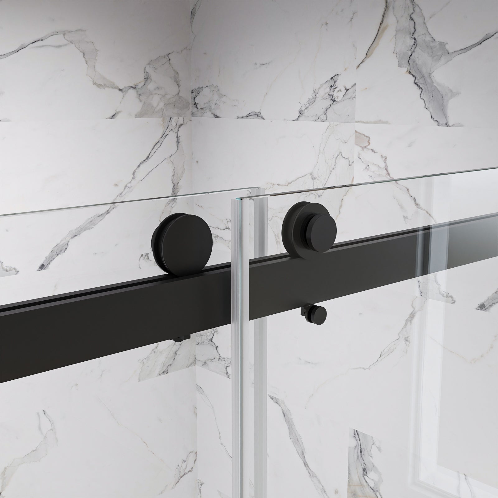 Maris-Plus Soft-Closing Frameless Double Sliding Shower Door with 3/8" Clear Tempered Glass