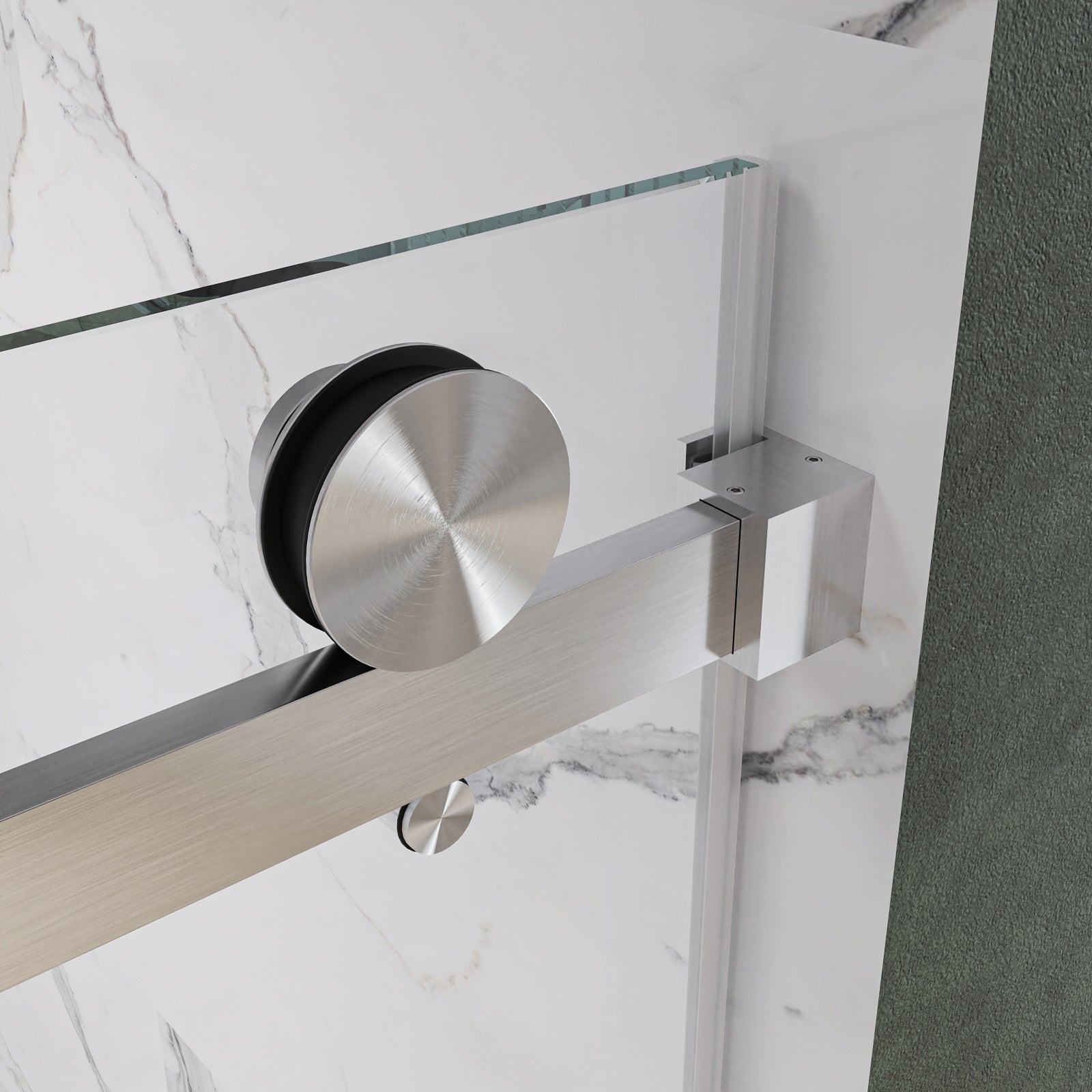 Oceana Frameless Single Sliding Shower Door with 3/8" Clear Tempered Glass