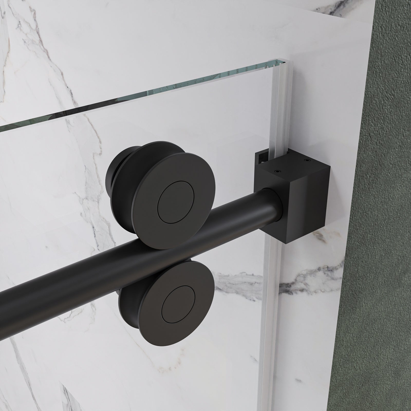 Clyra Frameless Single Sliding Shower Door with 3/8" Clear Tempered Glass