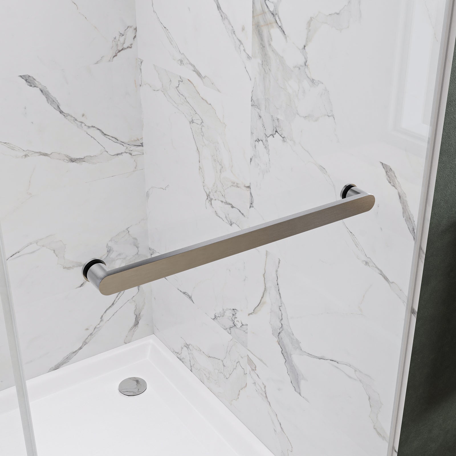 Maris-Plus Soft-Closing Frameless Double Sliding Shower Door with 3/8" Clear Tempered Glass
