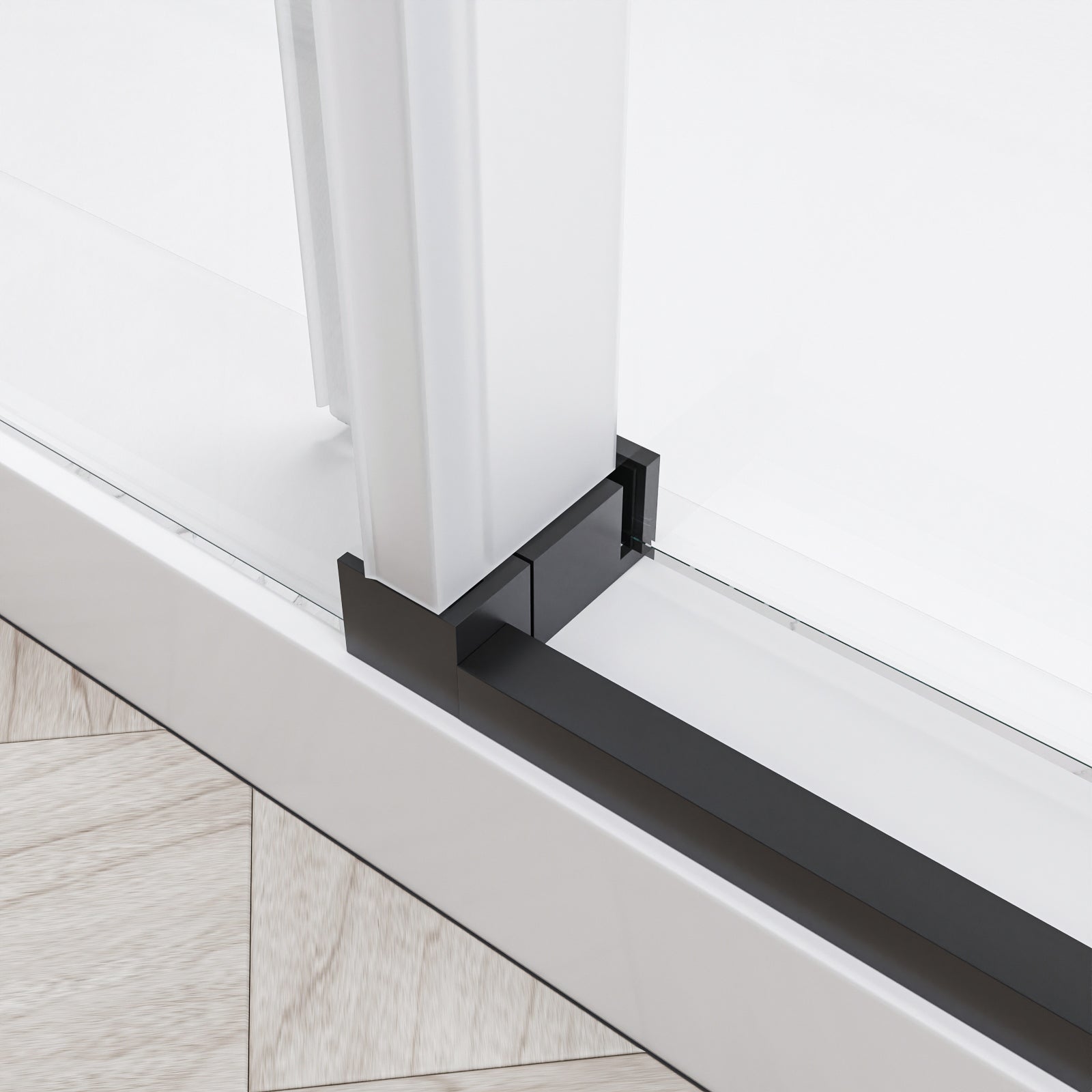 Clyra Frameless Single Sliding Shower Door with 3/8" Clear Tempered Glass