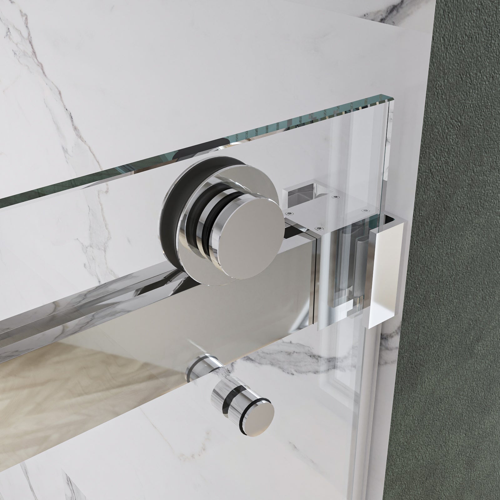 Maris Frameless Double Sliding Shower Door with 3/8" Clear Tempered Glass