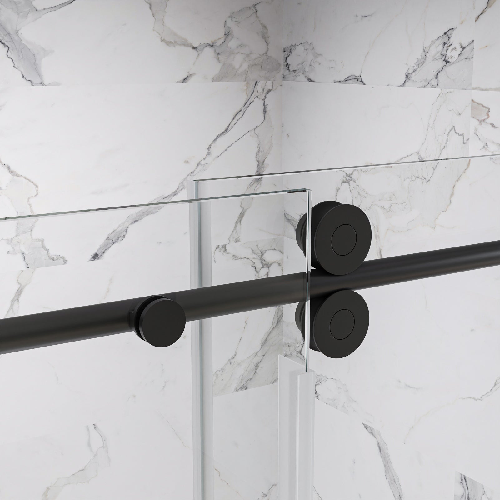 Clyra Frameless Single Sliding Shower Door with 3/8" Clear Tempered Glass