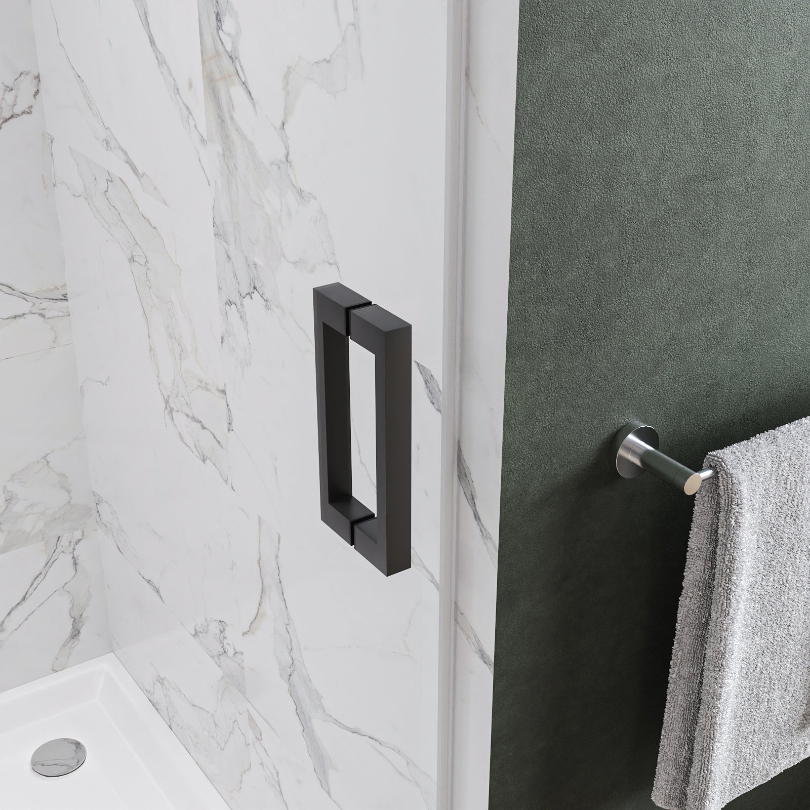 Oceana Frameless Single Sliding Shower Door with 3/8" Clear Tempered Glass