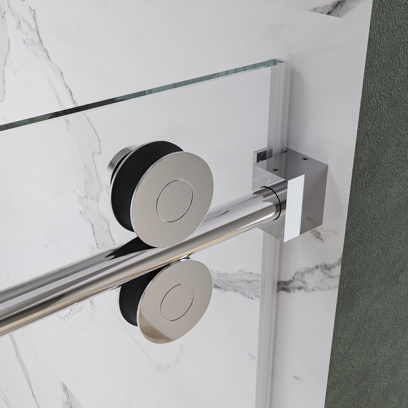 Clyra Frameless Single Sliding Shower Door with 3/8" Clear Tempered Glass
