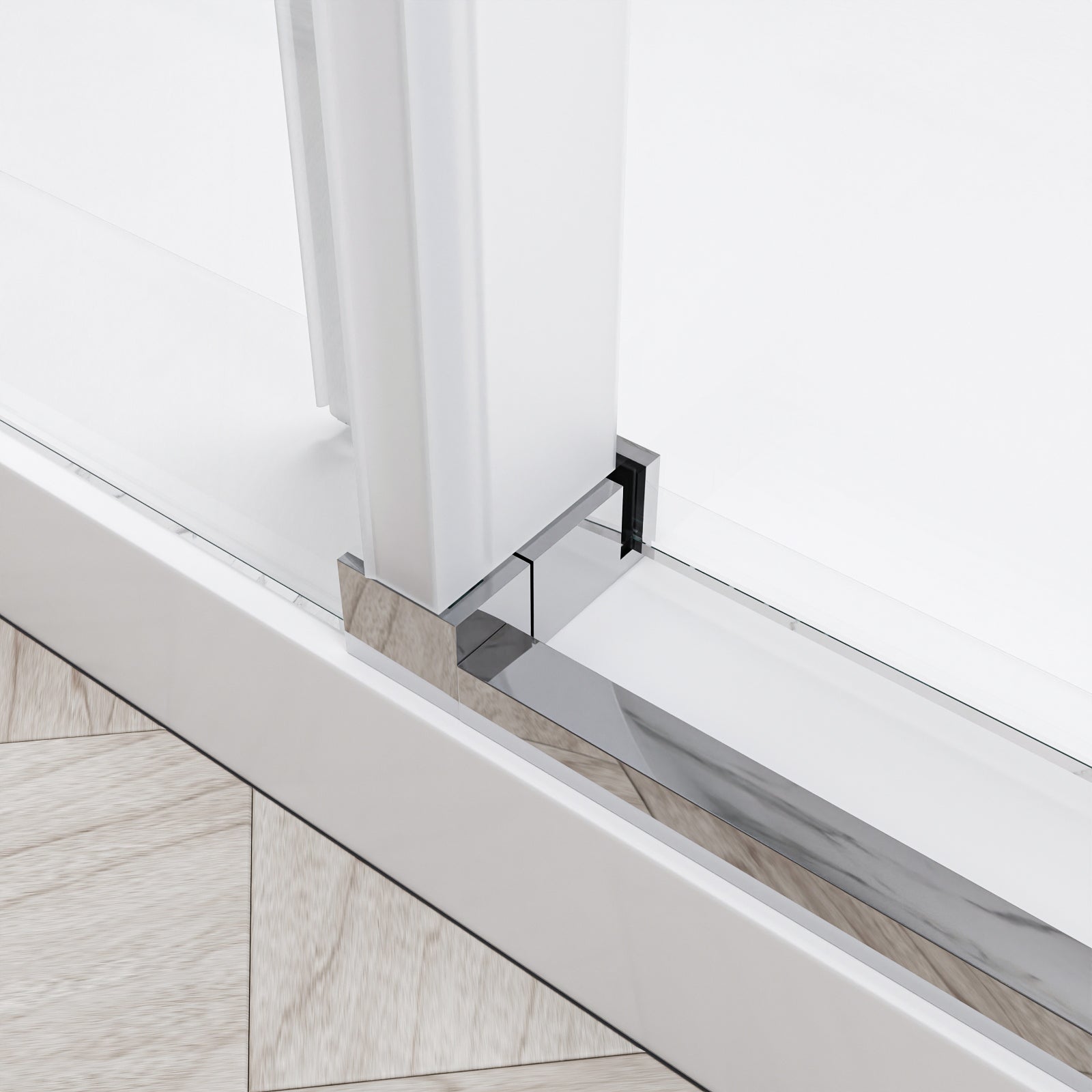 Clyra Frameless Single Sliding Shower Door with 3/8" Clear Tempered Glass