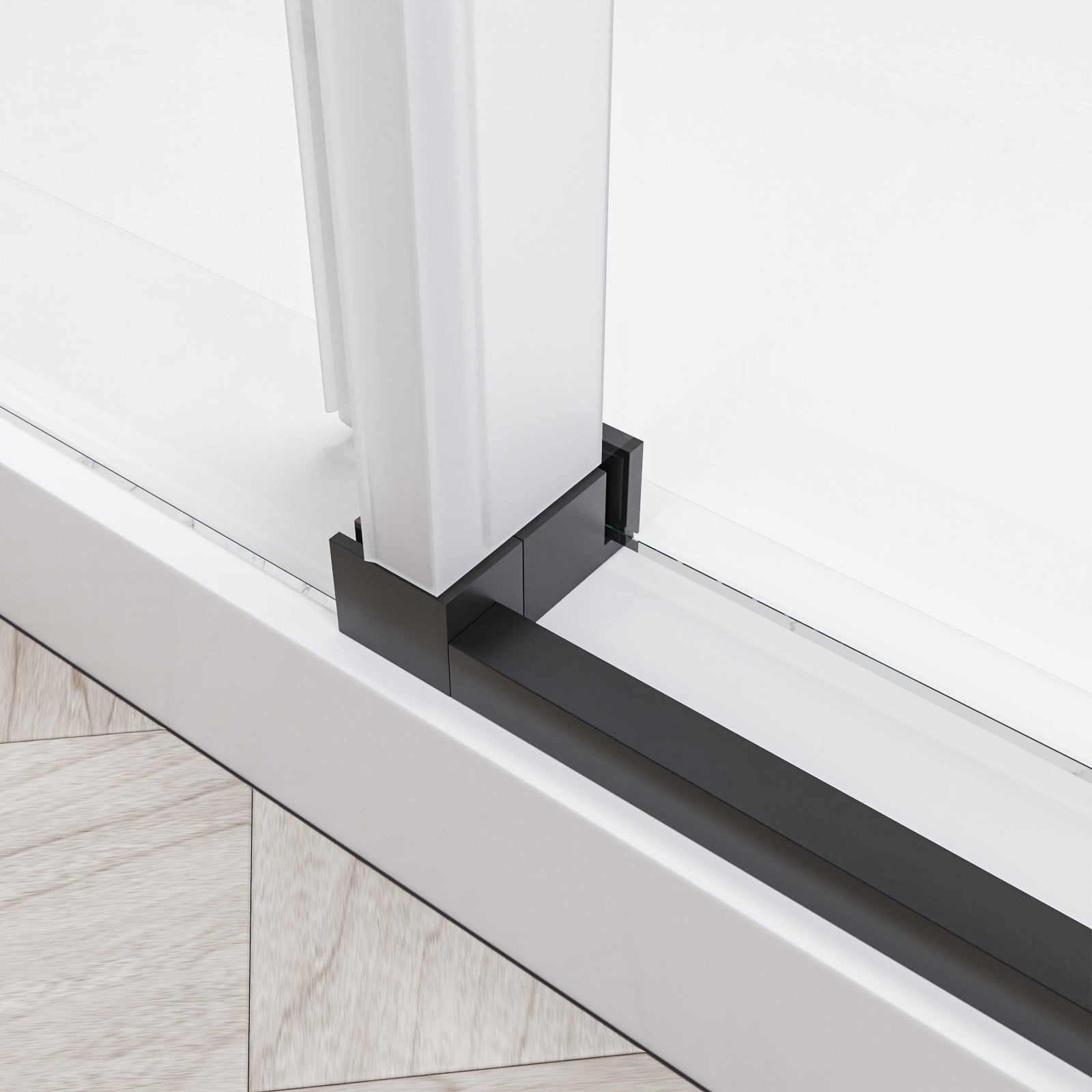 Oceana Frameless Single Sliding Shower Door with 3/8" Clear Tempered Glass