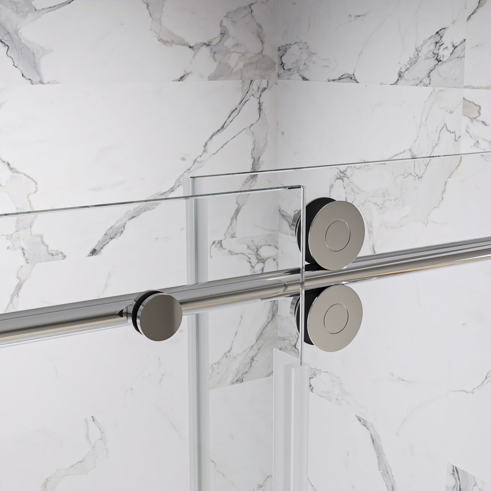 Clyra Frameless Single Sliding Shower Door with 3/8" Clear Tempered Glass
