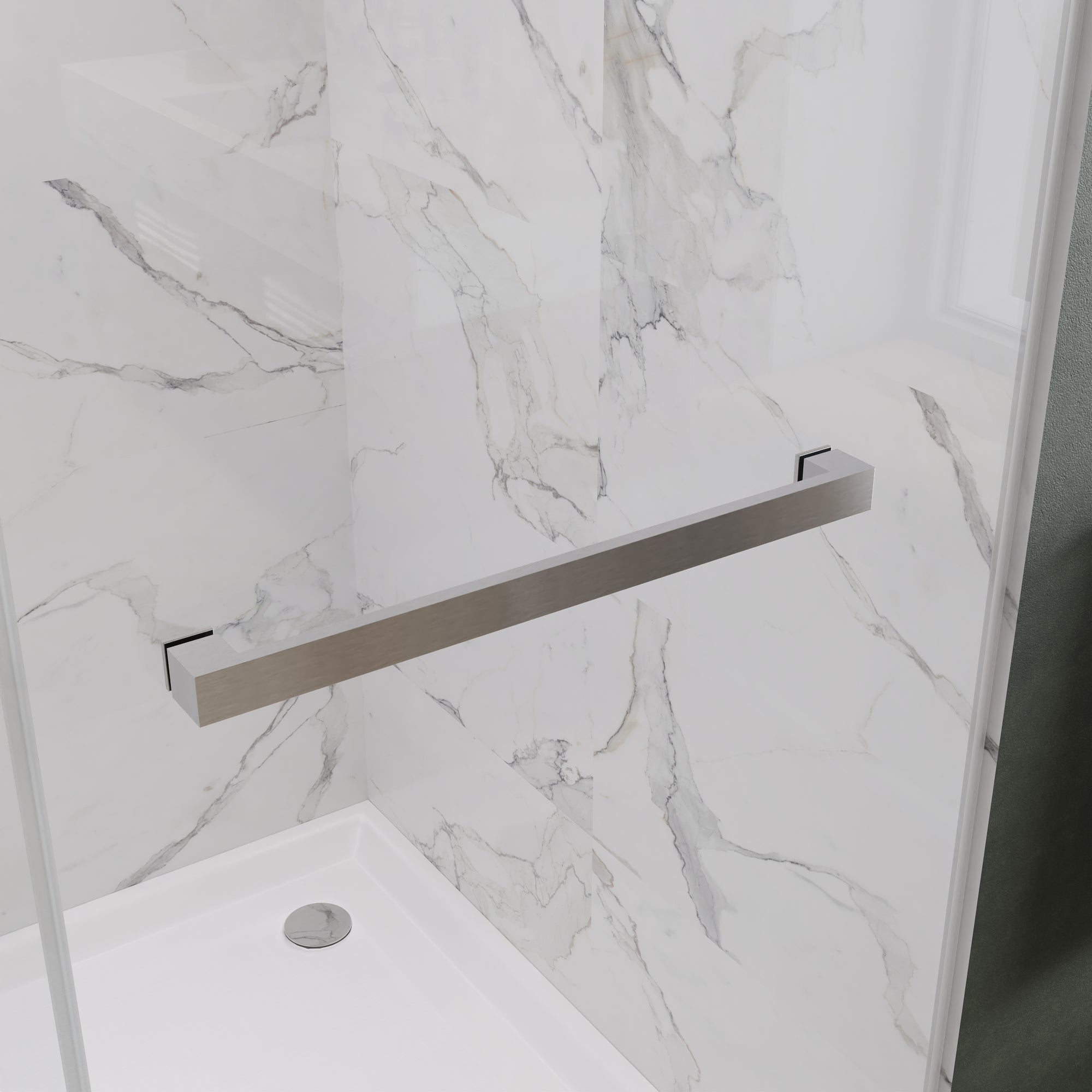 Maris Frameless Double Sliding Shower Door with 3/8" Clear Tempered Glass