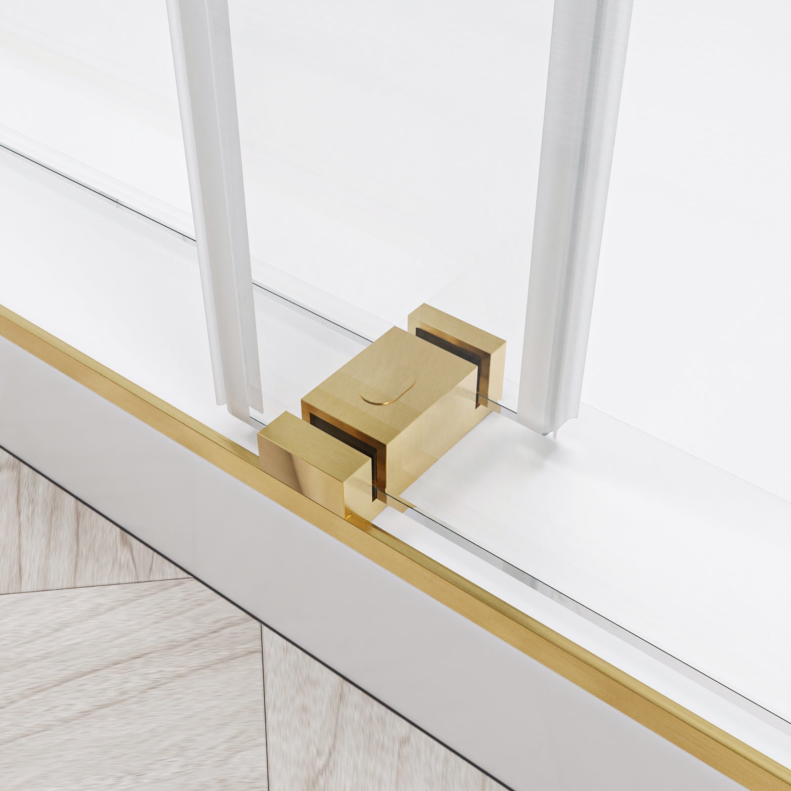 Maris-Plus Soft-Closing Frameless Double Sliding Shower Door with 3/8" Clear Tempered Glass